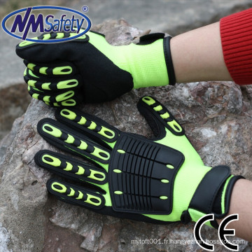 NMSAFETY 13 jauge salut-viz mécanicien jaune gant de travail gants de sécurité impact